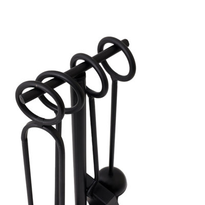 Conifer Fireside Companion Set Straight Line Tool Stand Rectangular Base Black - 5