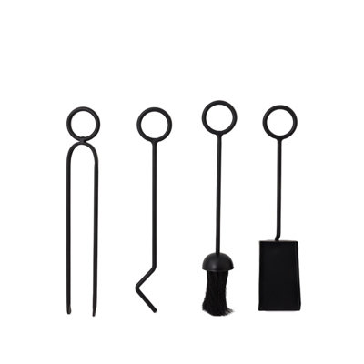 Conifer Fireside Companion Set Straight Line Tool Stand Rectangular Base Black - 6