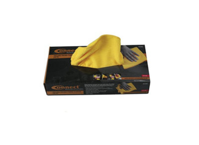 Connect 35358 20pk Microfibre Yellow Cloths in Dispenser Box