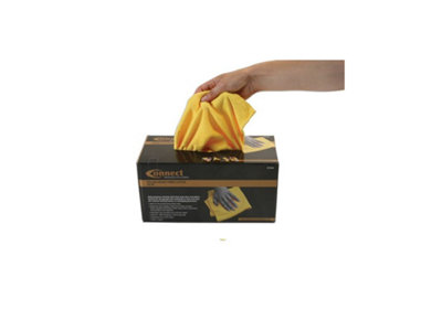 Connect 37310 50pk Micro Fibre Yellow Cloths in Dispenser Box