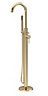Connect Floor Standing Bath Shower Mixer Tap with Shower Kit - Brushed Brass - Balterley