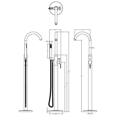 Connect Floor Standing Bath Shower Mixer Tap with Shower Kit - Chrome - Balterley