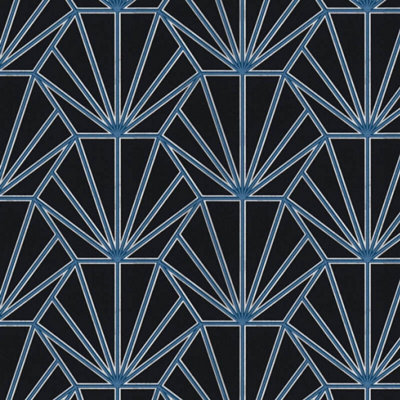 Conpart Art Deco Hexagonal Pattern Wallpaper Blue White Paste The Wall Vinyl