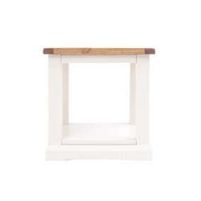 Consenza Off White Side Table with Shelf
