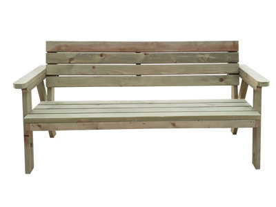 Consilium garden fence bench with Back-rest (3ft, Natural finish)