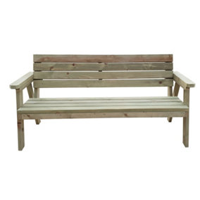 Consilium garden fence bench with Back-rest (3ft, Natural finish)