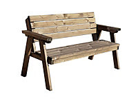 Consilium garden fence bench with Back-rest (3ft, Rustic brown finish)