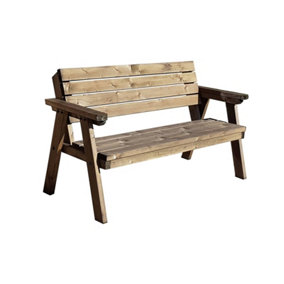 Consilium garden fence bench with Back-rest (4ft, Rustic brown finish)