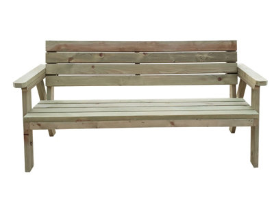 Consilium garden fence bench with Back-rest (5ft, Natural finish)