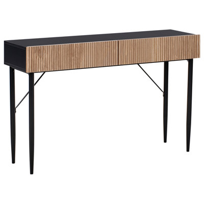 Console Table BLYTHE Wood Natural Ash Wood Black
