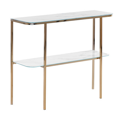 Console Table CALVERT Tempered Glass Gold