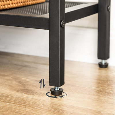 Console Table, Hallway Table, Slim Sofa Table with 3 Non-woven Drawers, Metal Mesh Frame, Sturdy, Narrow Side Table for Small Spac