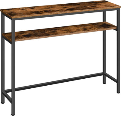 Console Table, Hallway Table with Adjustable Shelves, Slim Sofa Table, 2-tier Side Table with Storage Shelf, for Living Room