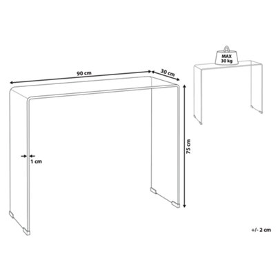 Console Table KENDALL Tempered Glass Transparent