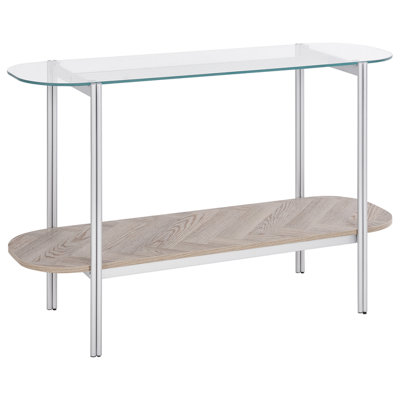 Console Table LOVELL Tempered Glass Silver