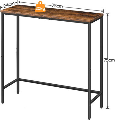 Console Table, Narrow Console Table for Hallway, Metal Frame, Industrial Compact Display Table, Sofa Table for Small Spaces,