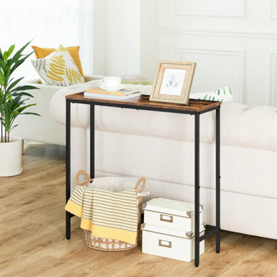 Console Table, Narrow Console Table for Hallway, Metal Frame, Industrial Compact Display Table, Sofa Table for Small Spaces,
