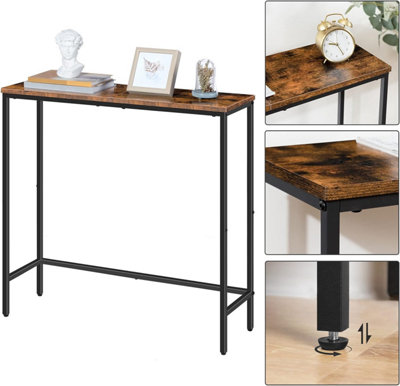 Console Table, Narrow Console Table for Hallway, Metal Frame, Industrial Compact Display Table, Sofa Table for Small Spaces,