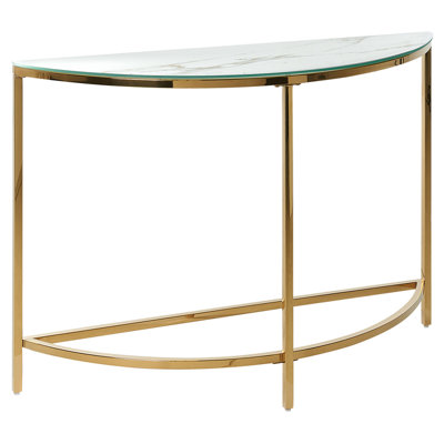 Console Table ORITA Tempered Glass White Marble