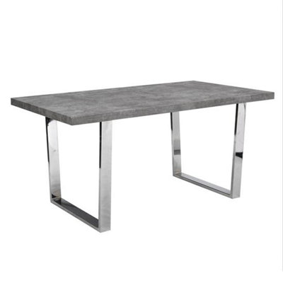 Constable Rectangular Wooden Dining Table In Concrete Effect