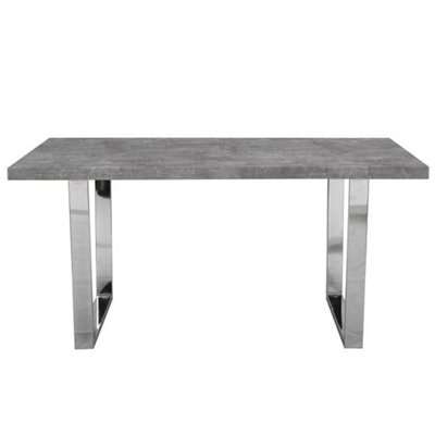 Constable Rectangular Wooden Dining Table In Concrete Effect