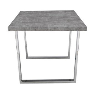 Constable Rectangular Wooden Dining Table In Concrete Effect