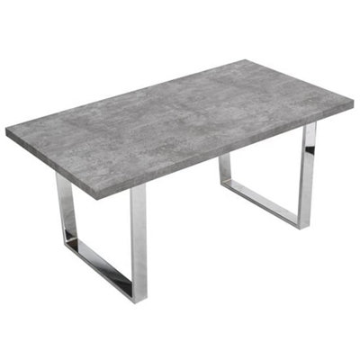Constable Rectangular Wooden Dining Table In Concrete Effect