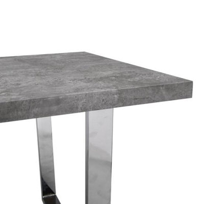 Constable Rectangular Wooden Dining Table In Concrete Effect