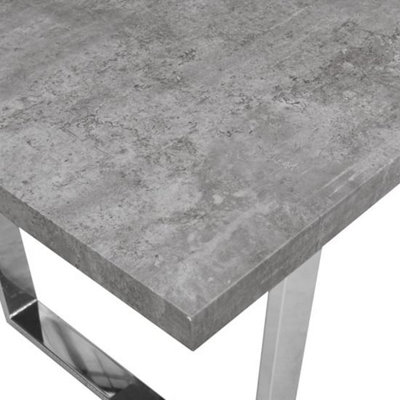 Constable Rectangular Wooden Dining Table In Concrete Effect