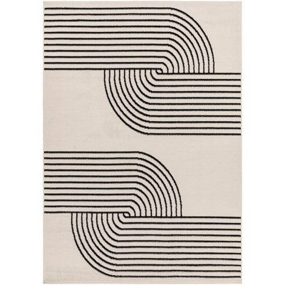 CONSTANCE Scandi Modern Beige Area Rug 150 x 213 cm