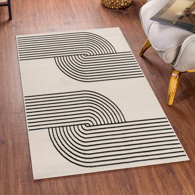 CONSTANCE Scandi Modern Beige Area Rug 80 x 150 cm