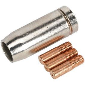 Contact Tip & Nozzle Bundle for MB15 Torches - 0.6mm Tips & Conical Nozzle