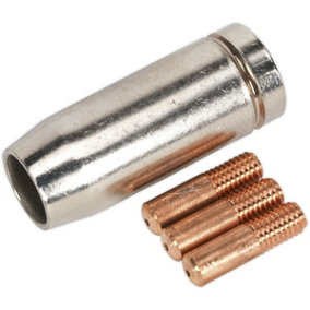 Contact Tip & Nozzle Bundle for MB15 Torches - 0.8mm Tips & Conical Nozzle