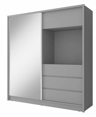 Nelly Bookcase with Shiny White and Metallic Gray Shelves 