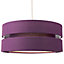 Contemporary 14" Purple Linen Fabric Triple Tier Ceiling Pendant Lamp Shade