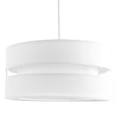 Linen drum store shade pendant