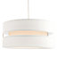 Contemporary 14" White Linen Fabric Triple Tier Ceiling Pendant Lamp Shade