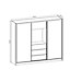 Contemporary 2 Mirrored Sliding Door Wardrobe TV Area 6 Shelves 1 Rail 3 Drawers 1 Cabinet Grey Matt (H)2140mm (W)2540mm (D)600mm