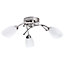 Contemporary 3 Arm Brushed Satin Chrome Ceiling Light Fitting