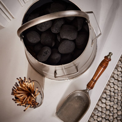 Contemporary 4pc Fireside Companion Set 90cm with Coal Bucket and Matches Canister - 7