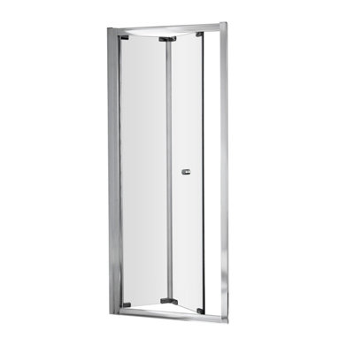 Contemporary 5mm Toughened Safety Glass Bi-Fold Shower Door - 760mm - Chrome - Balterley