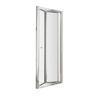 Contemporary 5mm Toughened Safety Glass Bi-Fold Shower Door - 800mm - Chrome - Balterley