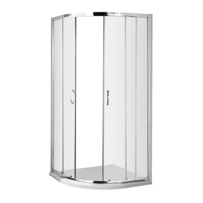 Contemporary 5mm Toughened Safety Glass Quadrant Shower Enclosure - 800mm - Chrome - Balterley