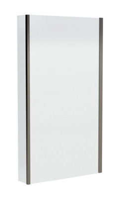 Contemporary 6mm Toughened Safety Glass Square Fixed Bath Screen with Fixed Return - 1400 x 815 x 160mm - Brushed Pewter