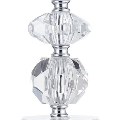 Contemporary and Chic Clear K9 Crystal Glass Table Lamp Base with Faceted Moulds