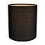 Contemporary and Elegant Ash Black Linen Fabric 18cm High Cylinder Lamp Shade