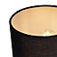 Contemporary and Elegant Ash Black Linen Fabric 18cm High Cylinder Lamp Shade