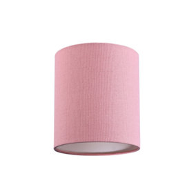 Contemporary and Elegant Blush Pink Linen Fabric 18cm High Cylinder Lamp Shade
