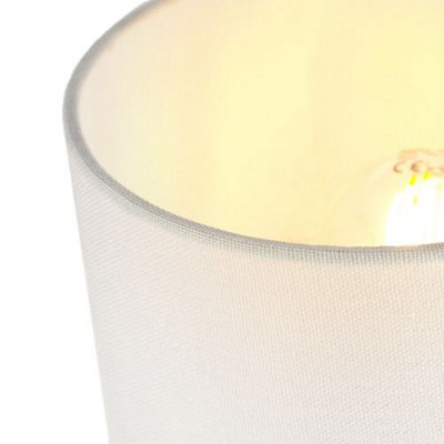 Contemporary and Elegant Ivory White Linen Fabric 18cm High Cylinder Lamp Shade