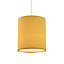 Contemporary and Elegant Mustard Ochre Linen Fabric 18cm Cylinder Lamp Shade